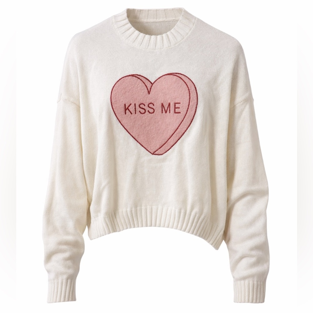 NWT Jessica Simpson Kiss Me Valentine’s Day Crew Neck Sweater Medium